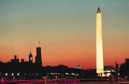 Stock Photo #8723: keywords -  ashington attraction capitol columbia dark dc district dusk evening granite horz illuminate illuminated lighted lighting monument monuments national obelisk of point pointed rock shape smithsonian stone sunset tall tourist tower usa w washington