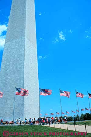 Stock Photo #8725: keywords -  american attraction capitol columbia dc district flag flags granite monument monuments national obelisk of point pointed rock shape stone tall tourist tower usa vert washington