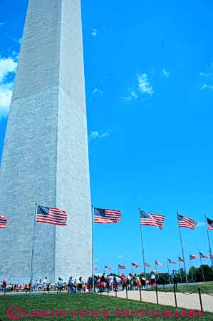 Stock Photo #8725: keywords - american attraction capitol columbia dc district flag flags granite monument monuments national obelisk of point pointed rock shape stone tall tourist tower usa vert washington