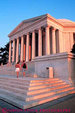 Stock Photo #3566: keywords -  americana architecture commemorate couple dc father founding history jefferson memorial monument president summer thomas tour travel vert visit washington