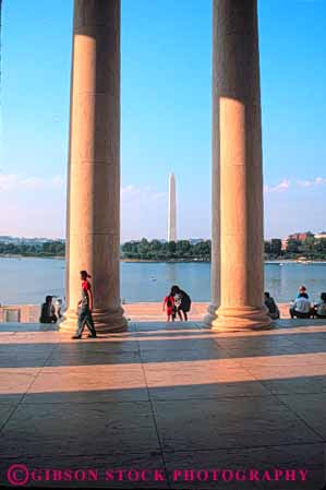 Stock Photo #8731: keywords -  architecture attraction capitol columbia column columns dc design district greek inside jefferson memorial monuments national of people pillar pillars rock stone t tourist usa vert view washington