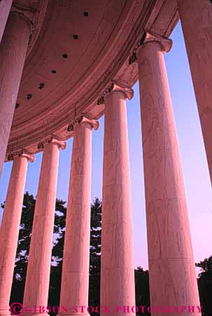 Stock Photo #8732: keywords -  architecture attraction capitol columbia column columns dc design district greek jefferson memorial monuments national of pillar pillars rock stone tourist usa vert washington