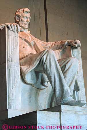 Stock Photo #8789: keywords -  abraham architecture attraction classic columbia dc destination display district greek lincoln memorial monument monuments museums of public statue stone tourist travel vert washington
