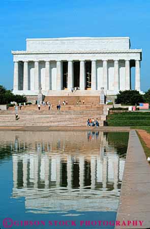 Stock Photo #8790: keywords -  abraham architecture attraction classic columbia dc destination display district greek lincoln memorial monument monuments museums of pond ponds pool pools public reflect reflecting reflection tourist travel vert washington