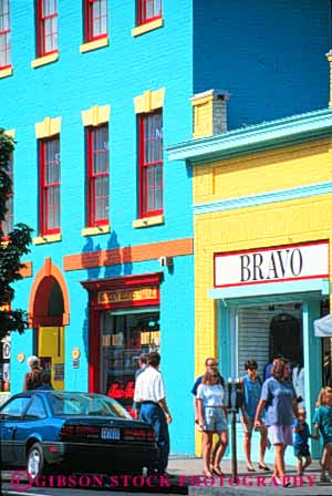 Stock Photo #8809: keywords -  area attraction building buildings business businesses colorful columbia community dc destination district georgetown of people public retail shop shopper shoppers shopping shops store stores street tourist town travel vert washington