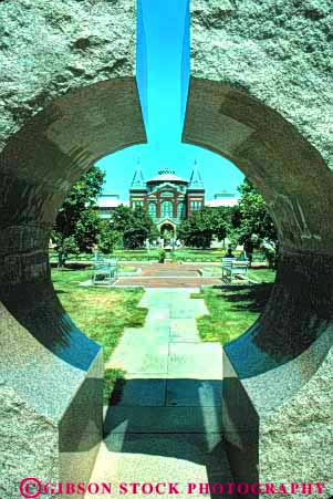 Stock Photo #8860: keywords -  attraction botanical castle columbia dc destination district enid garden gardens haupt of sculpture smithsonian summer tourist travel vert washington