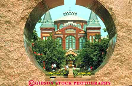 Stock Photo #8861: keywords - attraction botanical castle columbia dc destination district enid garden gardens haupt horz of sculpture smithsonian summer tourist travel washington