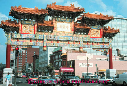 Stock Photo #8868: keywords -  arch arches architecture asian attraction chinatown chinese columbia community dc decent destination district ethnic heritage horz of tourist towns travel washington