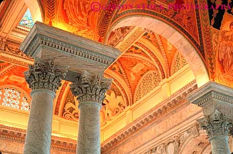 Stock Photo #8871: keywords -  arch arches architecture atrium attraction building ceiling classic classical columbia column columns congress dc decorate decorated decorative design destination district fancy federal government greek hall high horz interior intricate jefferson lavish libraries library lobby of ornate pillar pillars refurbish refurbished renew renewed restore restored rich tourist tradition traditional travel vaulted washington