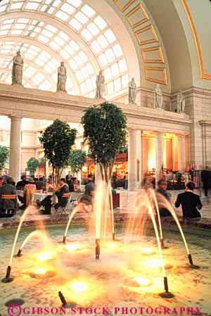 Stock Photo #8881: keywords -  architecture attraction columbia dc destination district fountain interior lobbies lobby mall malls of plaza plazas renovated restoration restore restored station tourist travel union vert washington