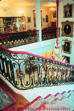 Stock Photo #8894: keywords -  attraction bannister columbia dc decorate decorated district expensive hillwood historic interior lavish luxury mansion mansions museum of ornate scale stair staircase stairs step steps tourist up vert washington