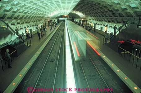 Stock Photo #8939: keywords -  architecture central columbia commute commuter commuters commutes commuting dc district horz light lightrail mass metro modern moving of public rail railroad railroads rapid service stark station subterrainian subway subways track tracks train trains transit transport transportation transporting transports underground urban washington