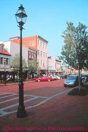 Stock Photo #12407: keywords - annapolis buildings downtown lamp main maryland road street streets town towns urban vert