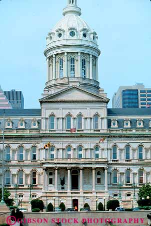 Stock Photo #11143: keywords - architecture baltimore building buildings cities city dome hall halls maryland municipal public vert