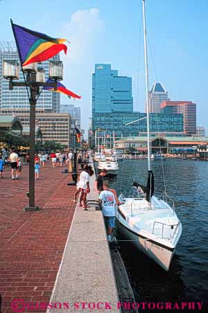 Stock Photo #7596: keywords -  america american architecture baltimore building buildings business center cities city cityscape cityscapes downtown harbor inner maryland modern new office sailboat skyline skylines urban usa vert water