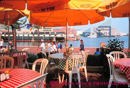 Stock Photo #7598: keywords -  america american architecture baltimore building buildings business cafe center cities city cityscape cityscapes dine dining downtown harbor horz inner maryland modern new office outdoor outside skyline skylines umbrella umbrellas urban usa