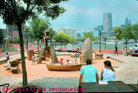 Stock Photo #11148: keywords - baltimore child children family fun harbor horz inner kid kids maryland near people play playground playgrounds plays recreation summer