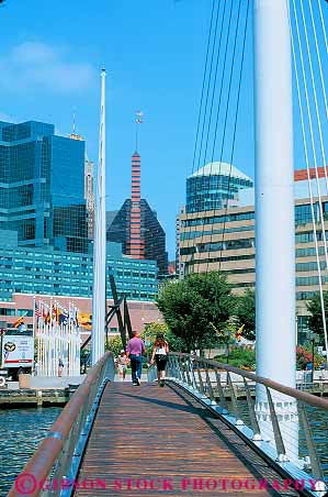 Stock Photo #18133: keywords -  attraction baltimore bay bridge bridges chesapeake design developed development downtown harbor harbors inner maryland modern municipal new ocean park parks pedestrian people person public style tourist urban vert water waterfront