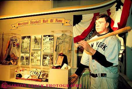 Stock Photo #11152: keywords - babe baltimore baseball birthplace commemorate commemorates commemorating display fame famous game horz mannequin maryland museum museums player ruth