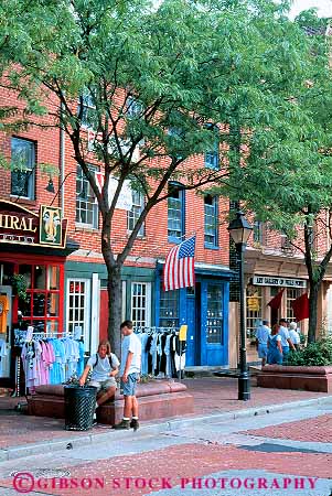 Stock Photo #11165: keywords - baltimore business commercial district fells maryland point renewal renovated restored retail shoppers shopping shops store stores urban vert
