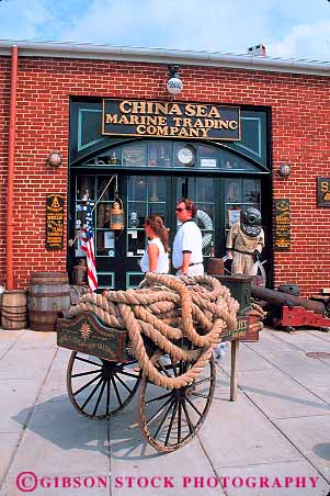Stock Photo #11166: keywords -  baltimore business cart commercial couple district fells line maryland point renewal renovated restored retail rope shoppers shopping shops store stores urban vert
