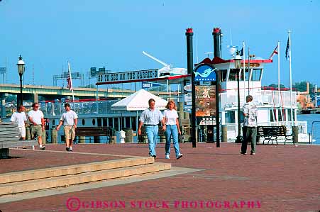 Stock Photo #12343: keywords - horz norfolk outdoor outside people summer urban virginia walk walkers walking waterfront waterside