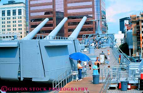 Stock Photo #12344: keywords - battleship boat boats cannon combat gun guns historic horz ii nauticus navy norfolk people ships tour touring tours turret two virginia war waterfront wisconsin world