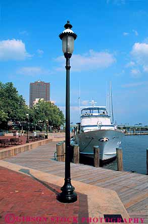 Stock Photo #12345: keywords - boat boats dock harbor lamp norfolk vert virginia waterfront waterside yacht yachts