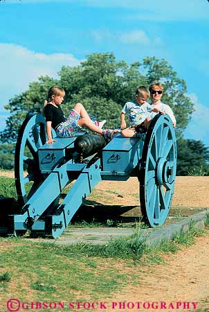 Stock Photo #13290: keywords - american cannon cannons children colonial gun guns heritage historic history living mother national park parks people reconstructed reconstruction revolutionary site sites summer vert virginia war wars yorktown