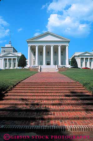 Stock Photo #12750: keywords - architecture building buildings capitol capitols cities city cityscape cityscapes column greek house legislature pillar politics public richmond south southern state urban vert virginia