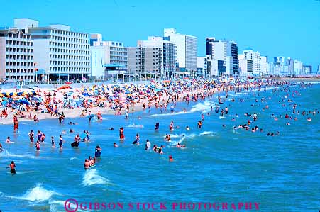 Stock Photo #17074: keywords -  activity atlantic beach beaches buildings coast coastal crowd crowded crowds development fun horz hot hotel hotels ocean people person play recreation resort resorts sand sea seashore shore summer surf swim swimmer swimmers swimming vacation virginia warm water wet