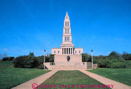 Stock Photo #13337: keywords -  alexandria commemorate commemorates commemorating george historic horz masonic memorial memorials national president presidential presidents site sites tall tower towers virginia washington