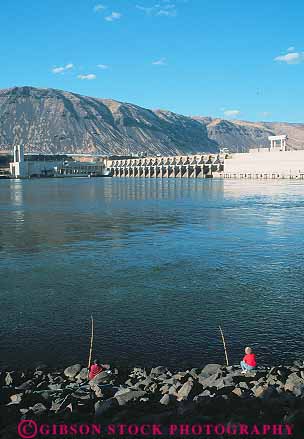 Stock Photo #13342: keywords - columbia dam dams day fish fisherman fishing generation gorge hydroelectric john landscape near northwest oregon people power river rivers scenery scenic vert water