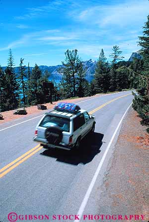 Stock Photo #13360: keywords -  along auto autos caldera calderas camper car cars crater craters drives formation geologic geological geology lake lakes landscape national oregon park parks public rim road roads scenery scenic sport street suv utility vehicle vert volcanic volcano volcanoes water