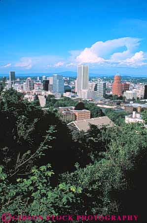 Stock Photo #7603: keywords - america american architecture building buildings business center cities city cityscape cityscapes downtown landscape modern new office oregon portland scenic skyline skylines urban usa vert