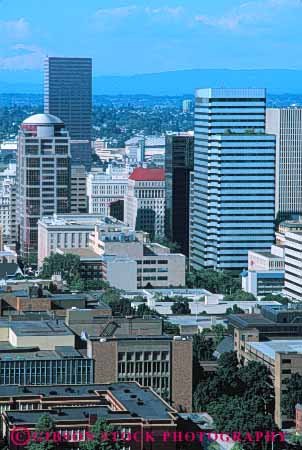 Stock Photo #7605: keywords -  america architecture building buildings business center cities city cityscape cityscapes downtown modern new office oregon portland skyline skylines urban usa vert