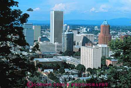 Stock Photo #7607: keywords -  america american architecture building buildings business center cities city cityscape cityscapes downtown horz landscape modern new office oregon portland scenic skyline skylines urban usa