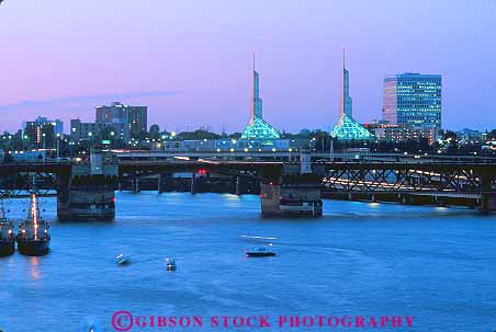 Stock Photo #11269: keywords -  dark dusk evening horz lighting lights night oregon portland river rivers willamette