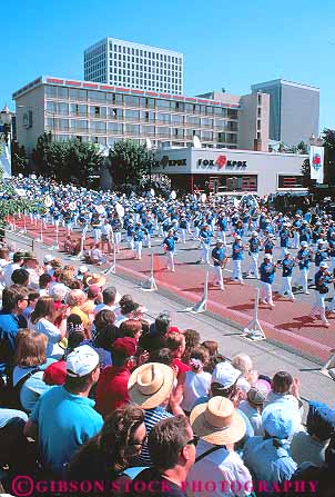 Stock Photo #11272: keywords -  activities activity annual audience audiences band bands celebrate celebration event fair fairs festival festivals fun gather gathering in marching oregon parade parades people play playing portland rose social vert