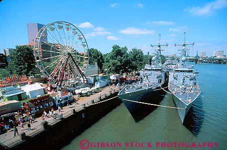 Stock Photo #11276: keywords -  activities activity annual celebrate celebration event fair fairs festival festivals for fun gather gathering horz military navy open oregon people play playing portland river rose ship ships social tours willamette