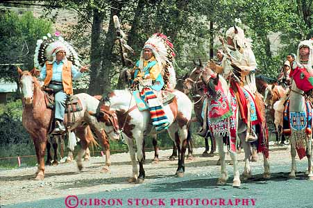 Stock Photo #18347: keywords -  american ceremonial ceremony colorful dress elder elders era group groups heritage horse horseback horses horz indian indians man men minority native oregon people person reservation ride rider riders rides riding site sites springs tradition traditional warm