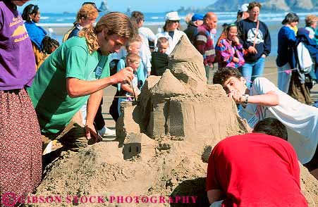 Stock Photo #13403: keywords -  beach build building cannon castle castles coast coastal contest contests craft crafting cut design horz in landscape landscapes make making northwest ocean oregon people person resort sand sandcastle scenery scenic scenics sculpting sculpture sculptures sea shore shoreline shorelines style summer