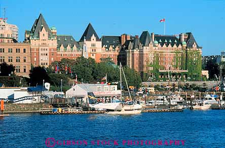 Stock Photo #13427: keywords - attraction british canada columbia destination empress harbor harbors horz hotel hotels northwest summer travel victoria waterfront waterfronts