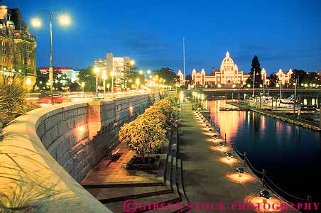 Stock Photo #13430: keywords -  and attraction bright british building canada columbia dark destination dusk evening government harbor harbors horz inner lighting lights northwest parliament summer sunset sunsets travel victoria waterfront waterfronts