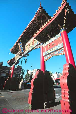 Stock Photo #13433: keywords - arch arches architecture art asian british canada chinatown chinatowns chinese columbia community cultural culture design destination ethnic in northwest style travel vert victoria