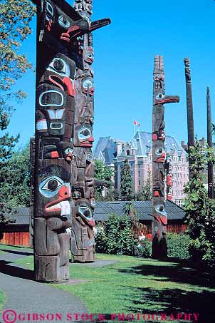 Stock Photo #13436: keywords -  american art arts attraction british canada carve carved columbia crafts destination display displays heritage in native northwest park parks pole poles sculpture sculptures thunderbird totem tourist tradition traditional travel vert victoria wood wooden