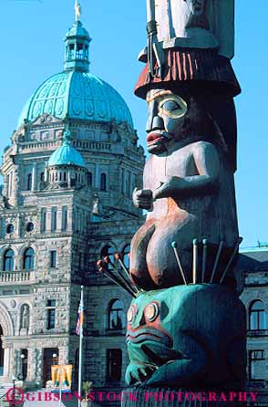 Stock Photo #13439: keywords - art arts british building canada columbia craft crafted crafts destination government heritage knowledge northwest parliament pole poles sculpture sculptures totem travel vert victoria wood
