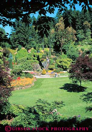 Stock Photo #13459: keywords - attraction botanic botanical british buchart butchart canada columbia cultivated cultivation garden gardens green landscaping northwest people plant plants public spring stroll strolling summer tour touring tourist vert victoria walk walking