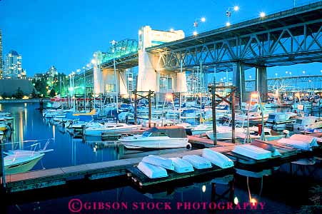 Stock Photo #12381: keywords - bay bridge bridges british burrard columbia dark dusk evening harbor harbors horz lighting lights marina marinas sunset vancouver water