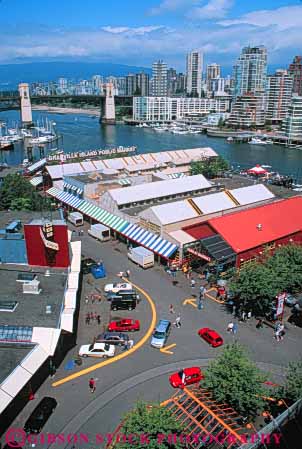 Stock Photo #7618: keywords -  architecture boat boats british building buildings business canada canadian center cities city cityscape cityscapes columbia downtown elevated granville harbor harbors island modern new office skyline skylines urban vancouver vert view